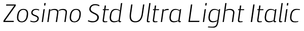 Zosimo Std Ultra Light Italic Font