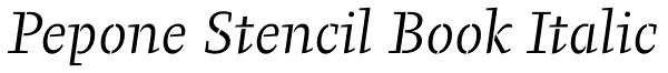 Pepone Stencil Book Italic Font