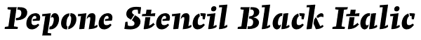 Pepone Stencil Black Italic Font