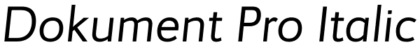 Dokument Pro Italic Font