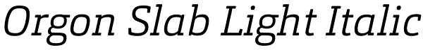 Orgon Slab Light Italic Font
