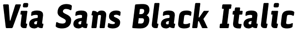 Via Sans Black Italic Font