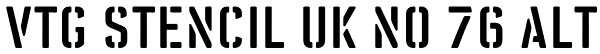 Vtg Stencil UK No 76 Alt Font