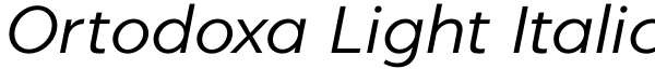 Ortodoxa Light Italic Font