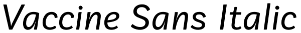 Vaccine Sans Italic Font