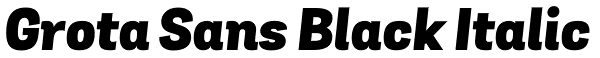 Grota Sans Black Italic Font