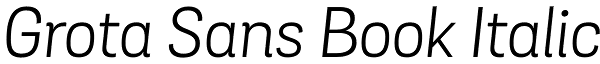 Grota Sans Book Italic Font