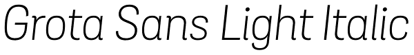 Grota Sans Light Italic Font