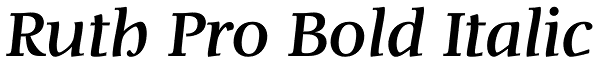 Ruth Pro Bold Italic Font
