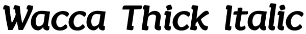 Wacca Thick Italic Font
