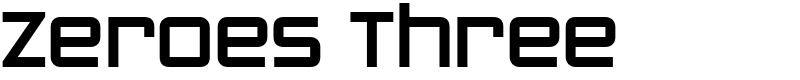 Zeroes Three Font