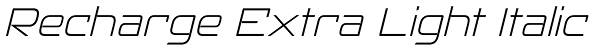 Recharge Extra Light Italic Font