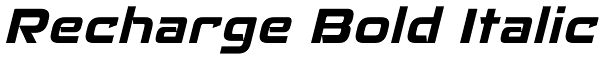 Recharge Bold Italic Font