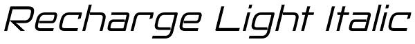 Recharge Light Italic Font