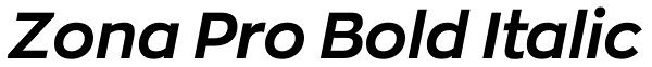 Zona Pro Bold Italic Font