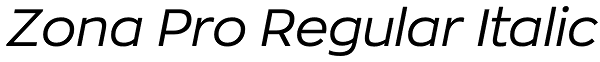 Zona Pro Regular Italic Font