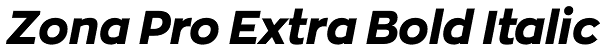 Zona Pro Extra Bold Italic Font