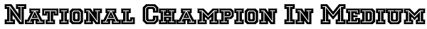 National Champion In Medium Font