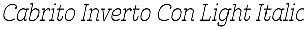 Cabrito Inverto Con Light Italic Font