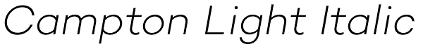 Campton Light Italic Font