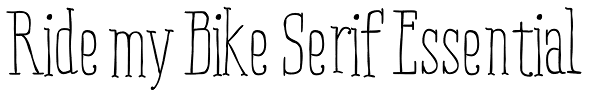 Ride my Bike Serif Essential Font