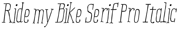 Ride my Bike Serif Pro Italic Font