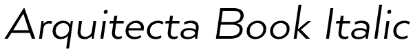 Arquitecta Book Italic Font