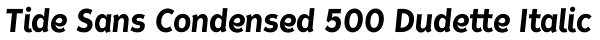 Tide Sans Condensed 500 Dudette Italic Font